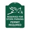 Signmission Reserved for Stork Parking Permit Required W/ Graphic, Green & White Alum, 18" x 24", GW-1824-23172 A-DES-GW-1824-23172 - alternate 1